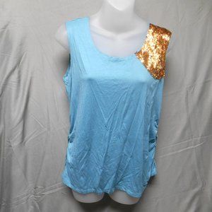NWT Belly Basics blue sequin Maternity tank top M